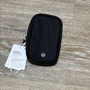 lululemon athletica Black Nano Pouch with Clip